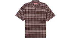 Supreme Plaid Corduroy Half Zip S/S Shirt Red