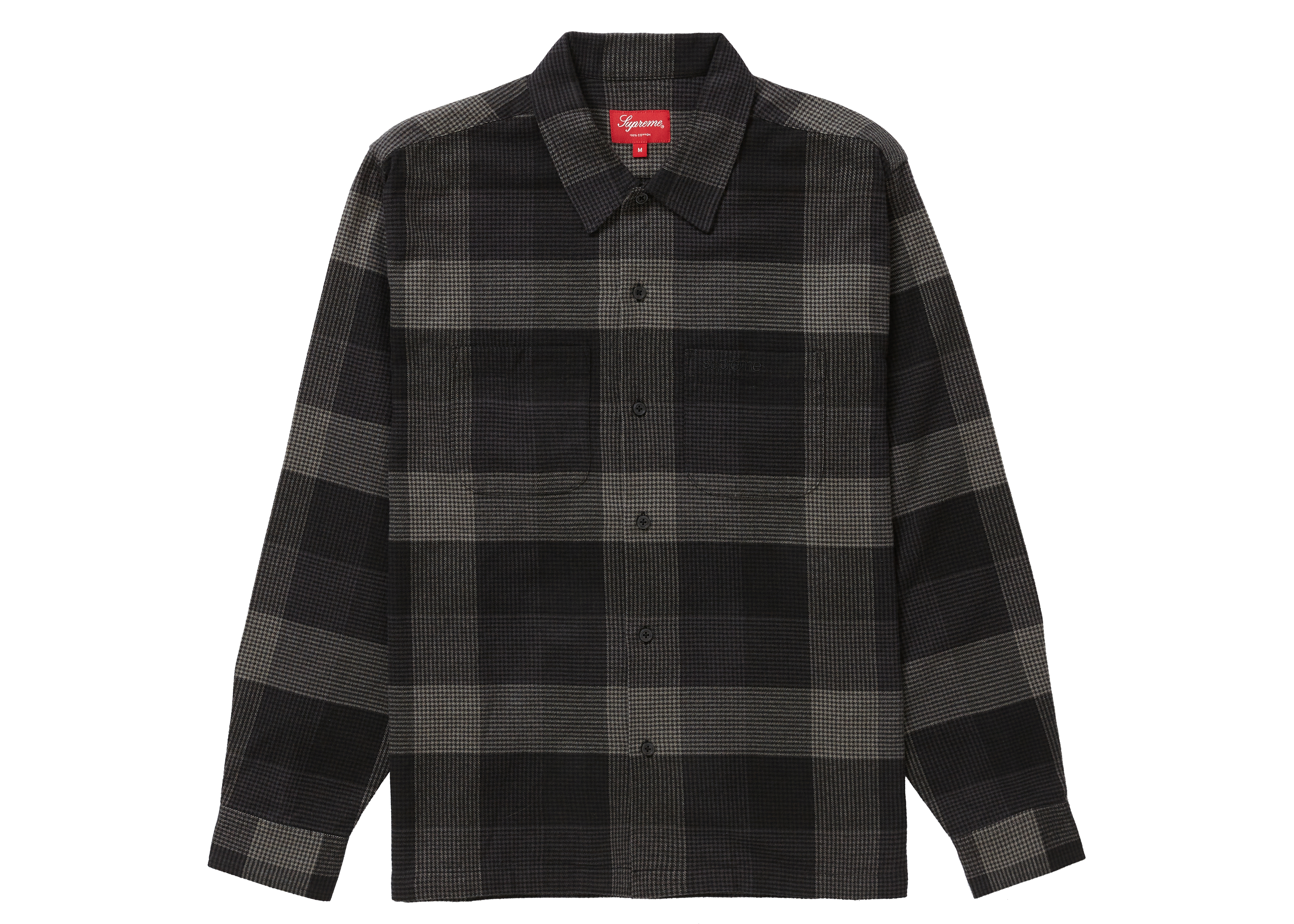 Supreme Plaid Flannel Shirt (FW21) Black - FW21 Men's - US