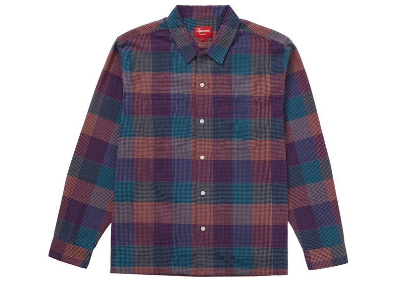 Supreme Shadow Plaid Flannel ZipUp Shirt - ファッション