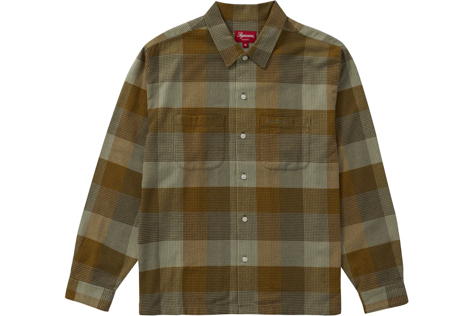 Supreme Plaid Flannel Shirt (FW21) Olive