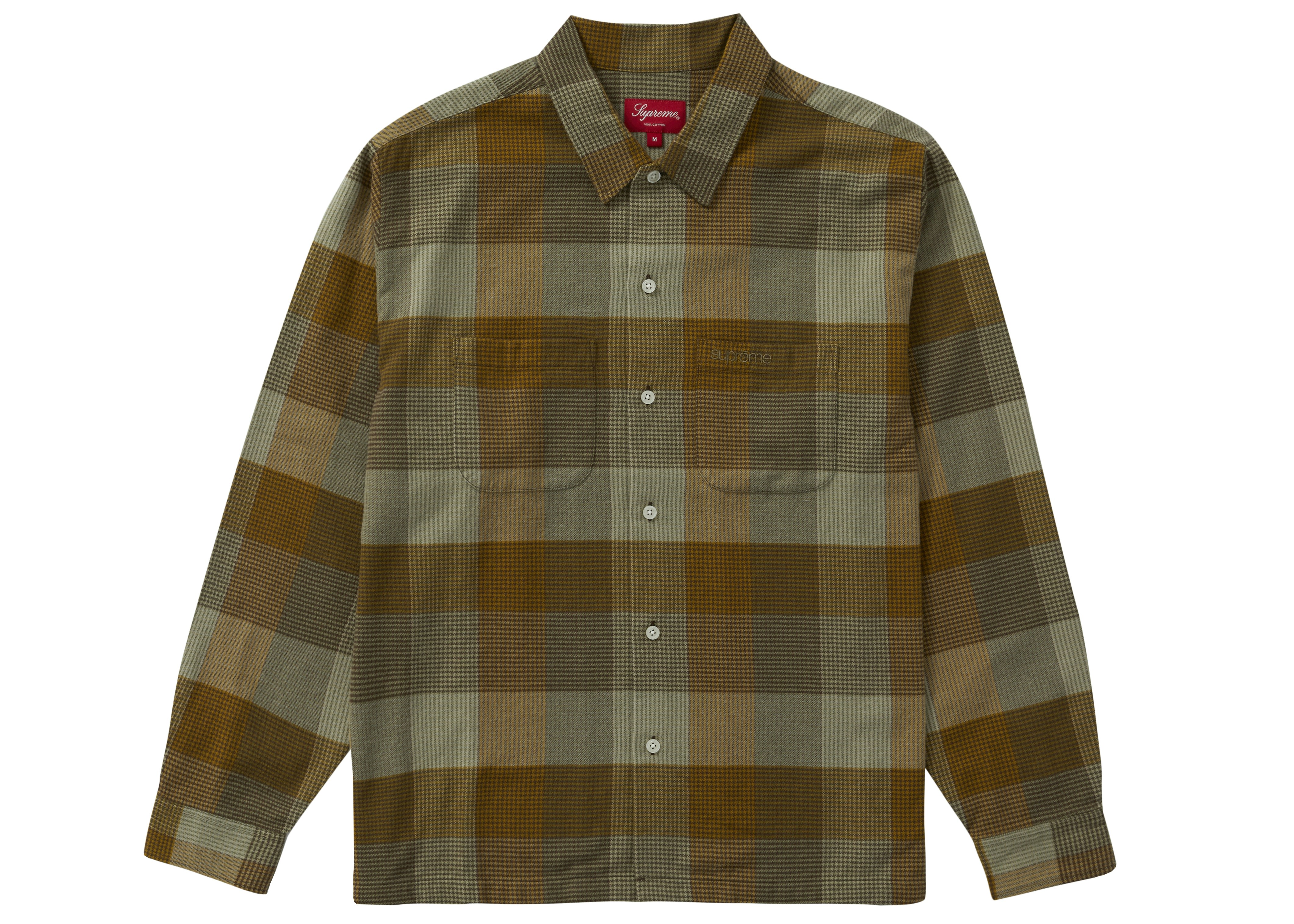 Supreme Plaid Flannel Shirt (FW21) Olive - FW21 - TW