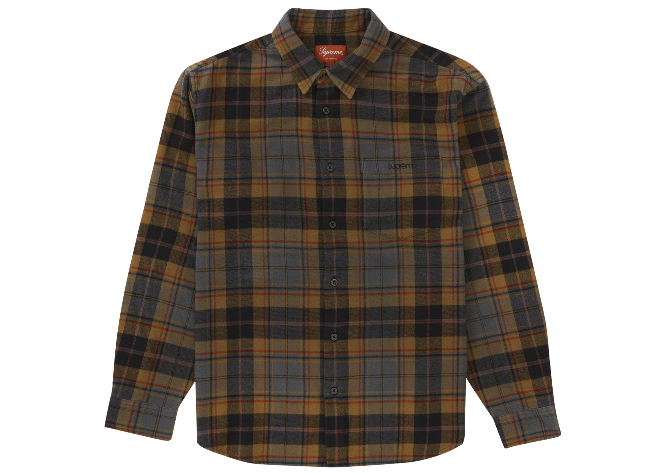 Supreme Plaid Flannel Shirt (FW22) Black - FW22 Men's - US