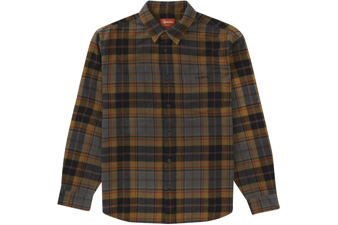 Supreme Plaid Flannel Shirt (FW22) Black