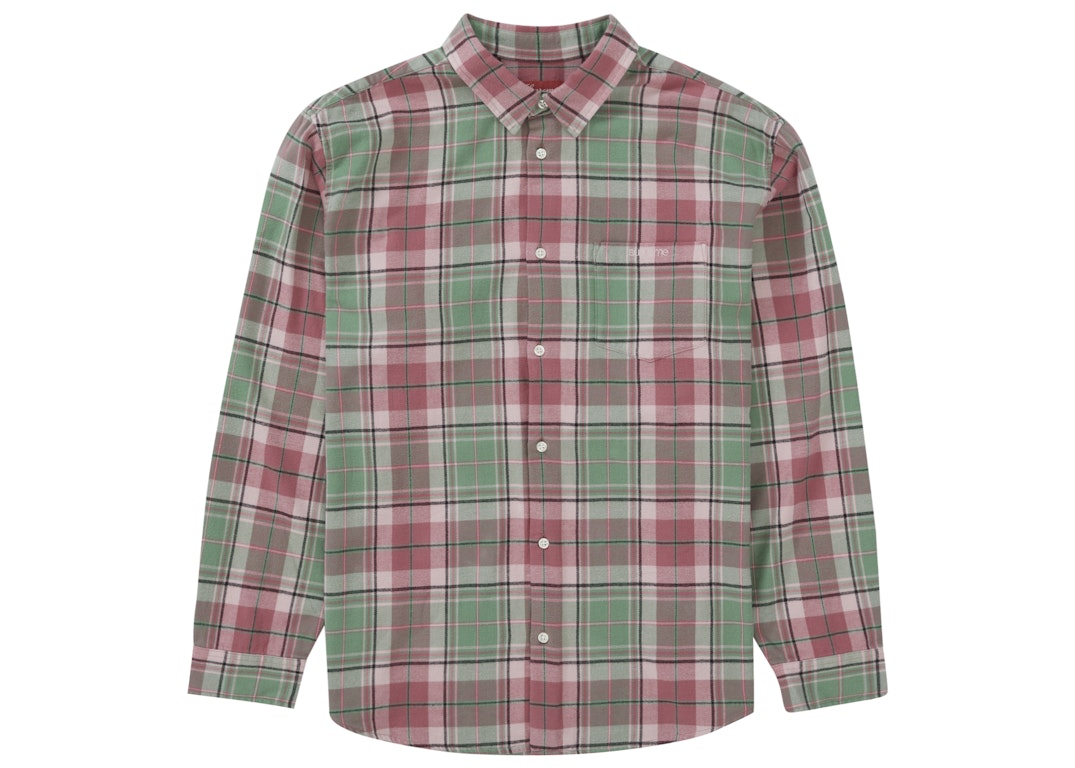 Pre-owned Supreme Plaid Flannel Shirt (fw22) Pink