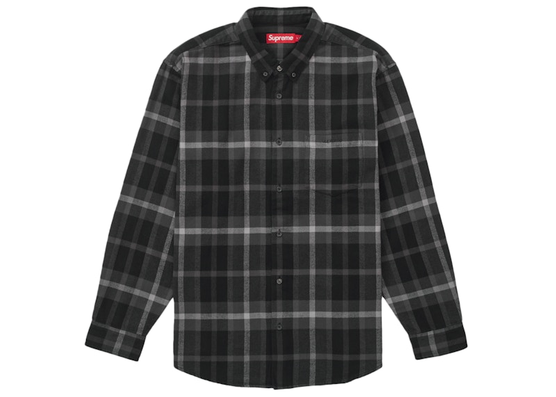 22AW Supreme Plaid Flannel Shirt Black L シュプリーム 送料無料