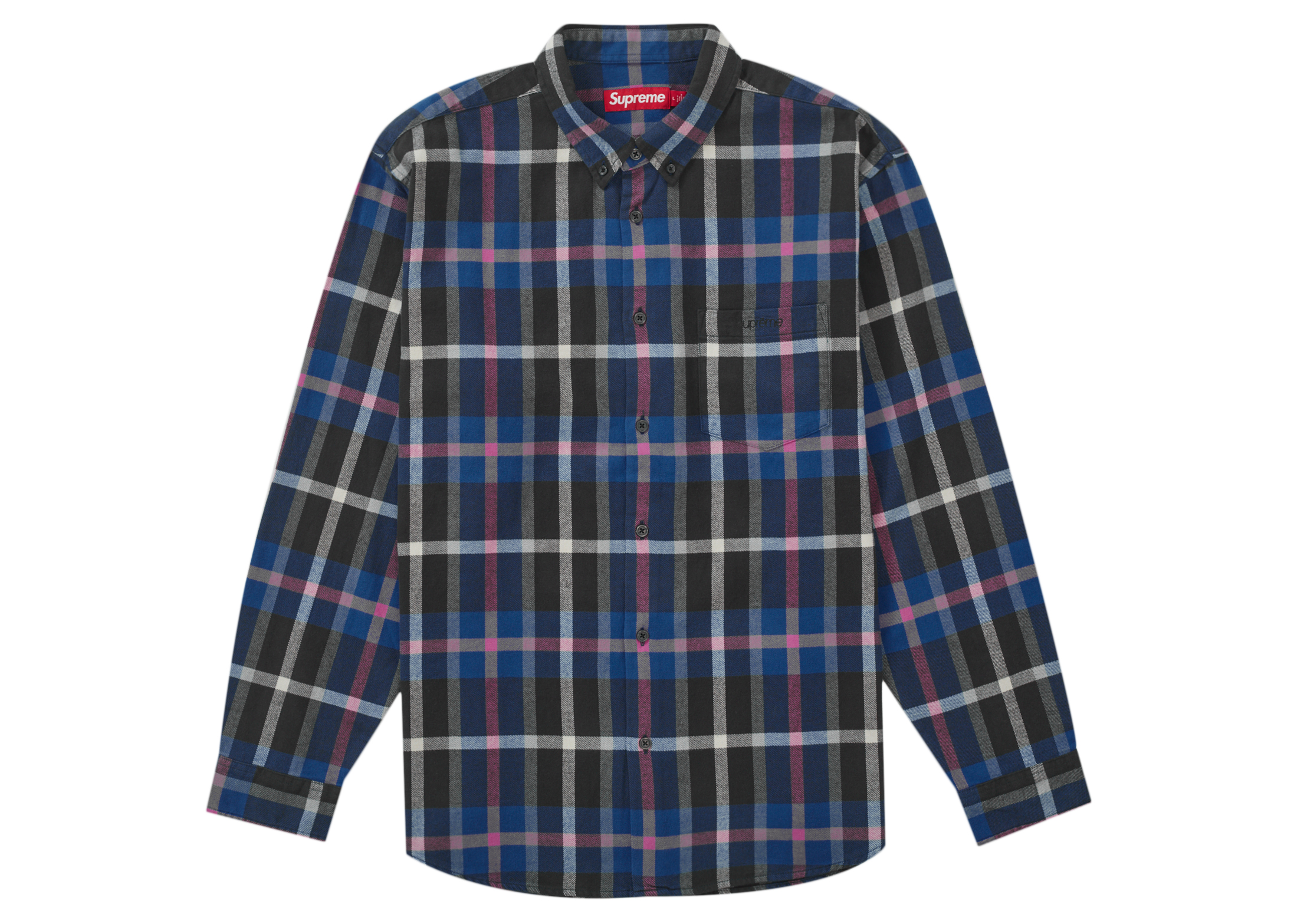 Supreme Plaid Flannel Shirt (FW23) Blue Men's - FW23 - US