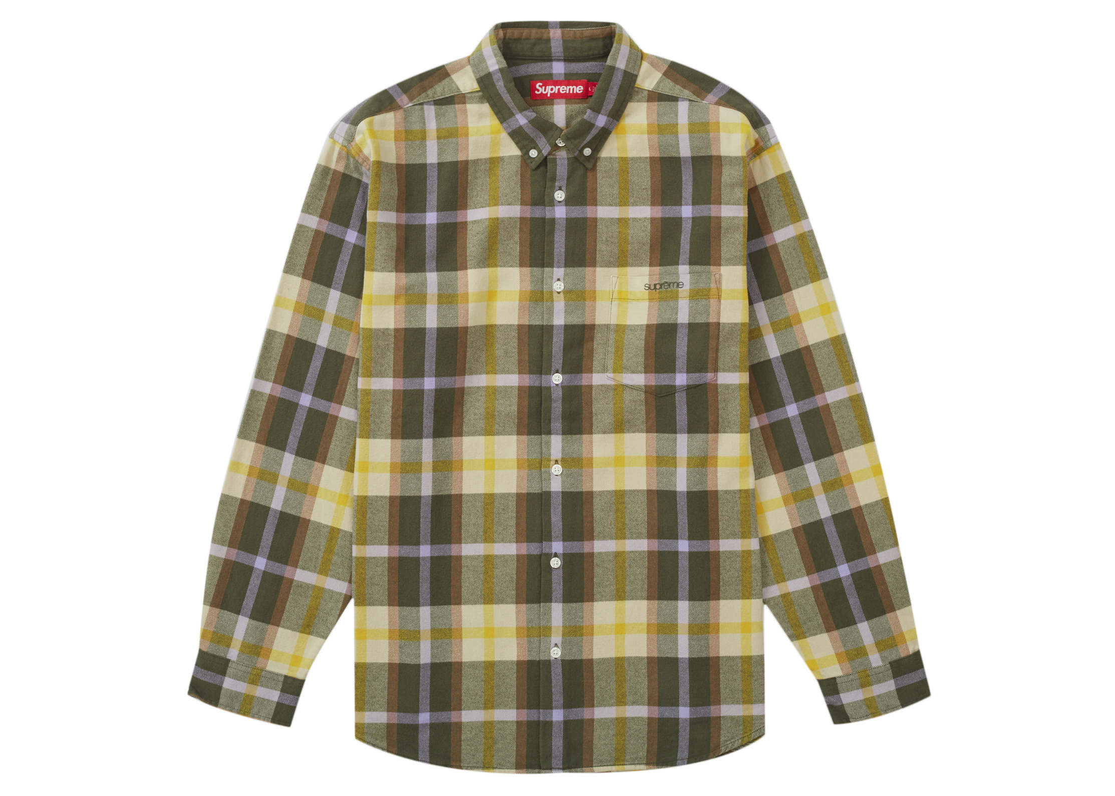 Supreme Plaid Flannel Shirt (FW23) Green Men's - FW23 - US