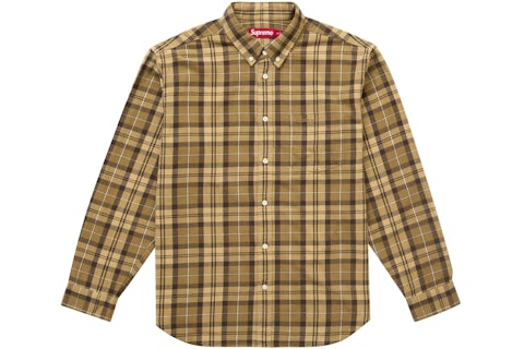 Supreme Plaid Flannel Shirt (FW24) Tan Men's FW24 US