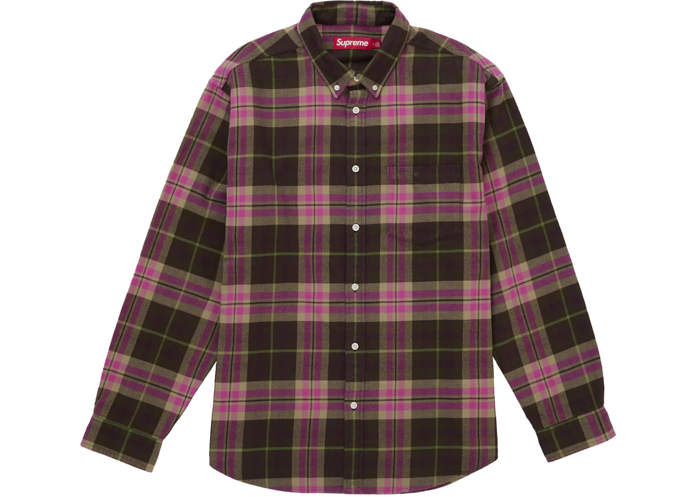 Supreme Plaid Flannel Shirt (FW25) Brown Men's FW25 US