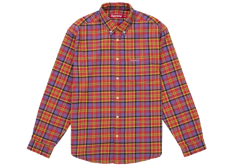 Supreme Plaid Flannel Shirt (FW25) Orange Men's - FW25 - US