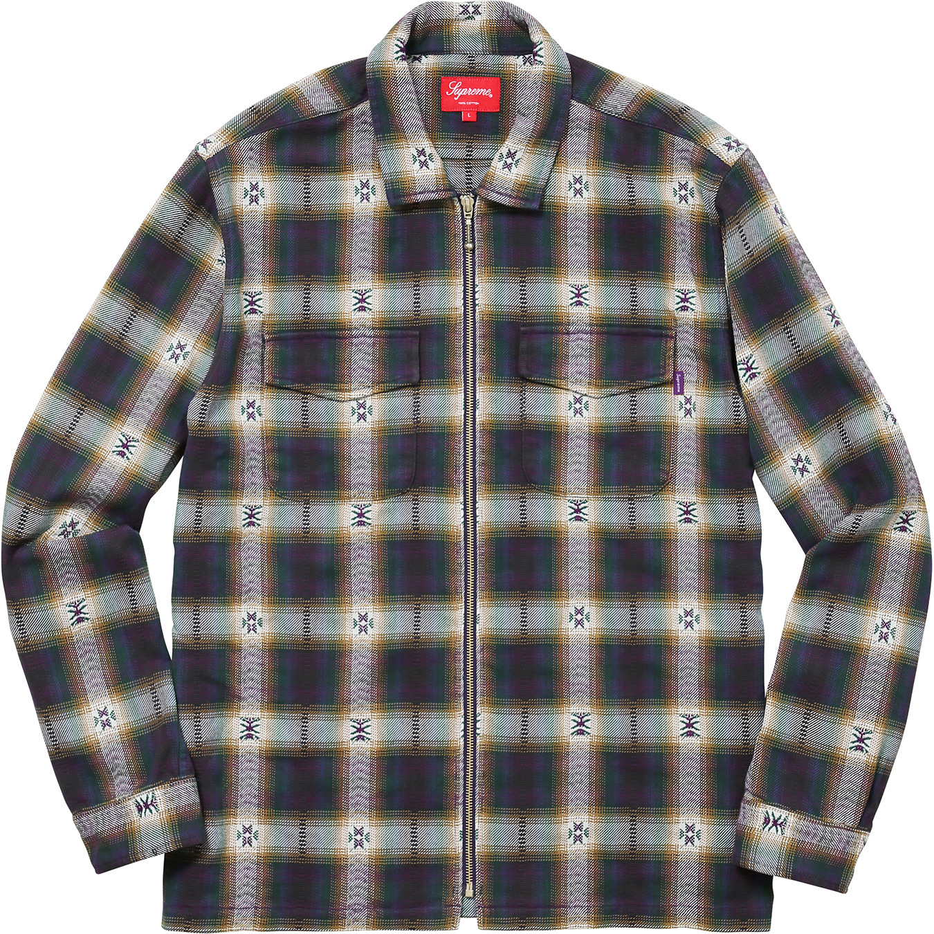 Supreme Shadow Plaid Flannel Zip Up Shirt Black - FW22 Men's - US