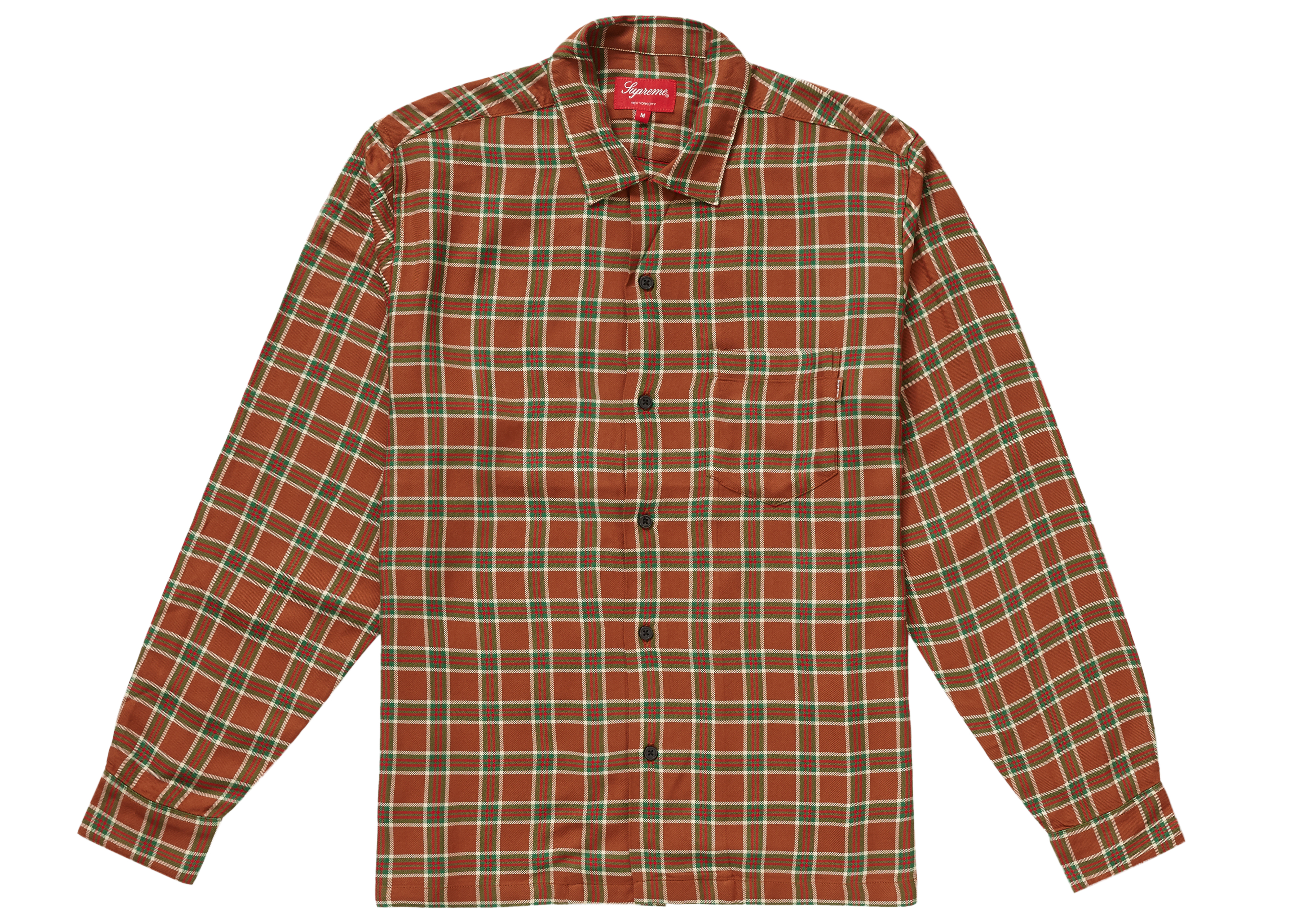 Supreme Plaid Rayon Shirt Brown - SS19