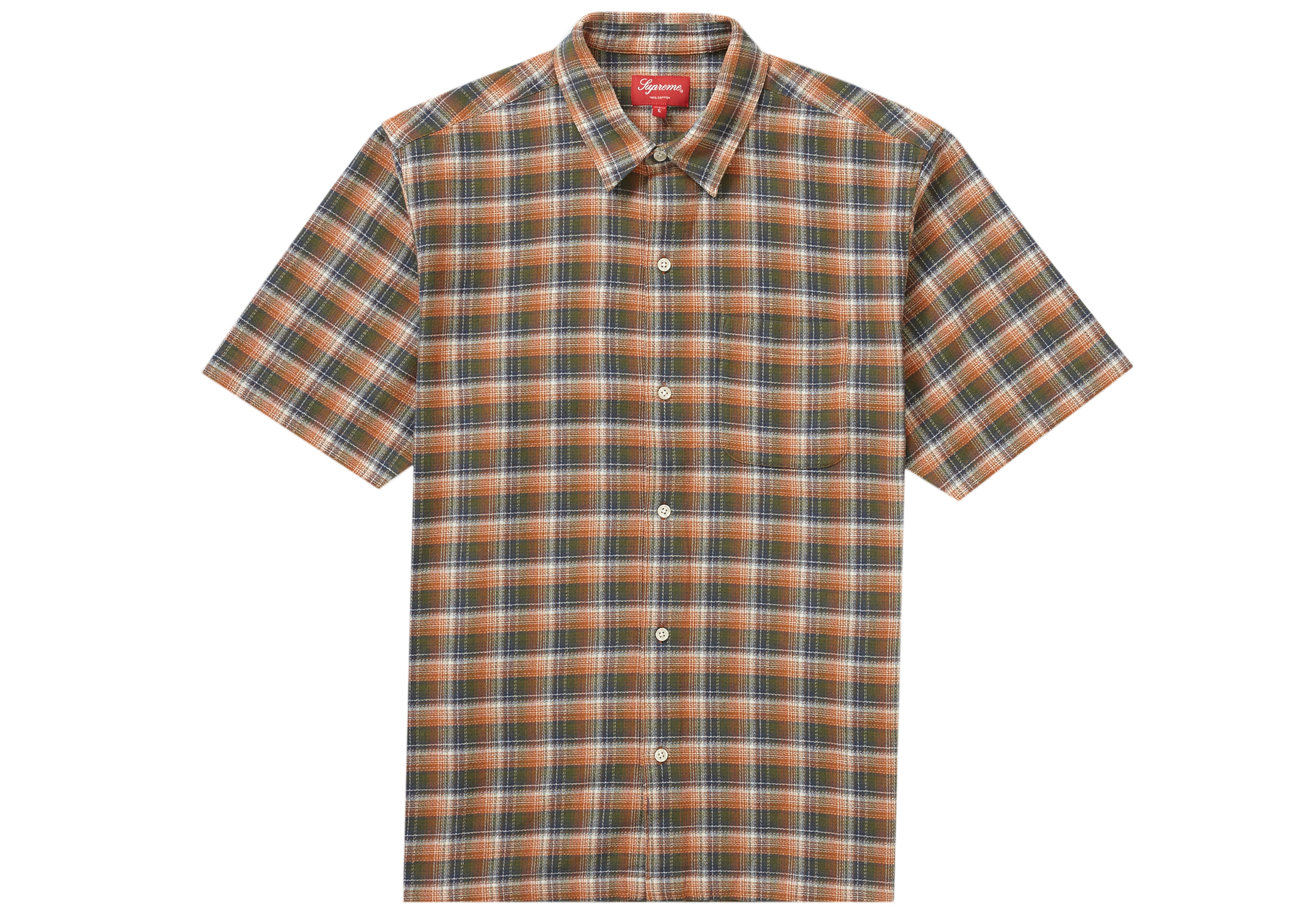 Supreme Plaid S/S Shirt (SS22) Orange Men's - SS22 - US