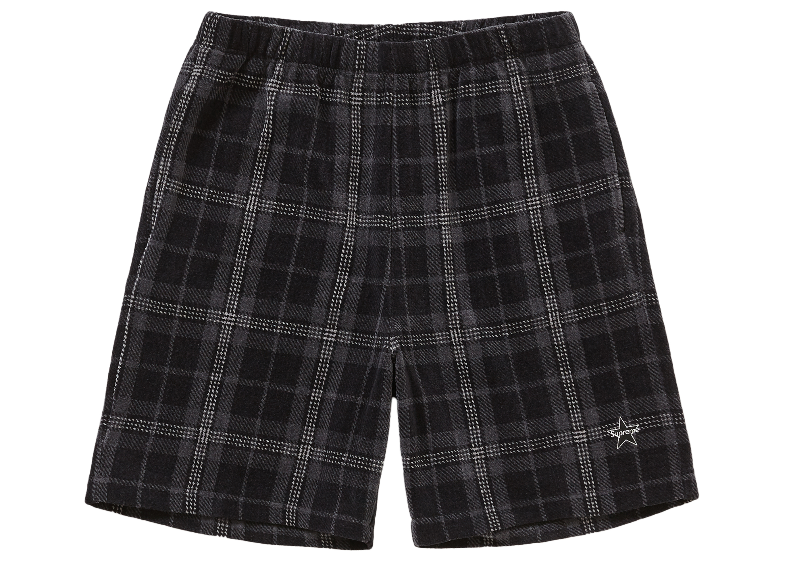 Supreme Plaid Velour Short Black