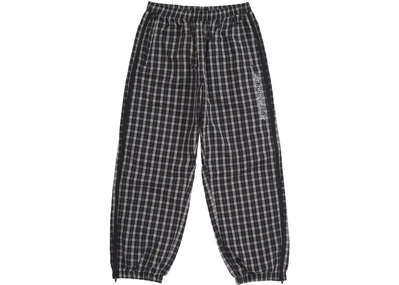 Supreme Plaid Warm Up Pant Black Men's FW25 US