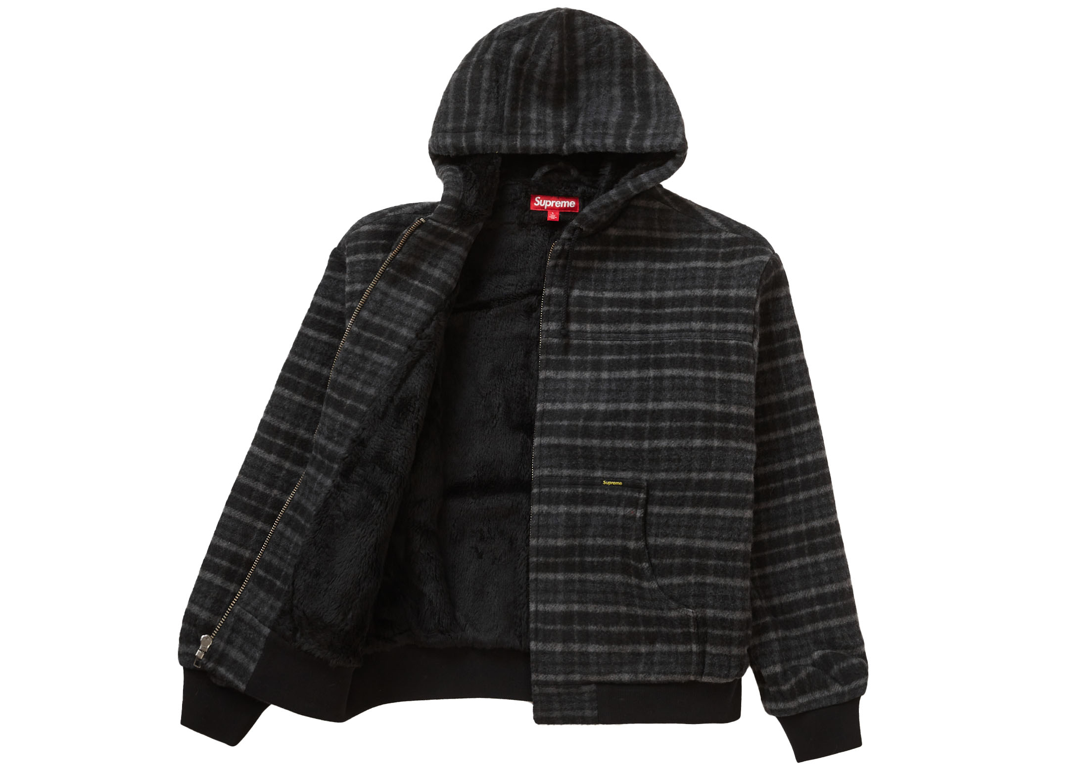 Supreme Plaid Wool Hooded Work Jacket  S