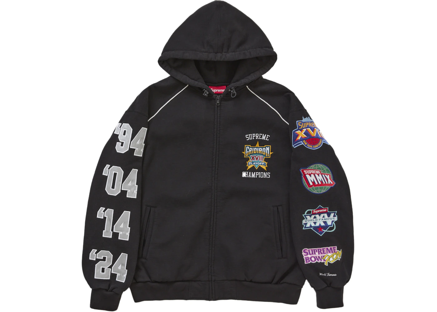 Zip Hoodie Champion Pullover Supreme Black Supreme Champion Hoodie Blank Excellent Boxy Fit Zip Up Hoodie