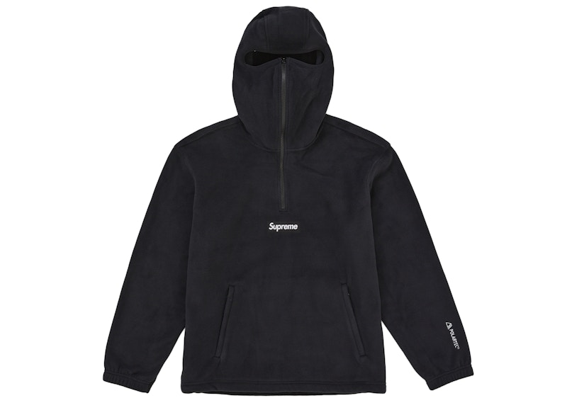 Supreme Polartec Face Mask Half Zip Hooded Sweatshirt Black Men's