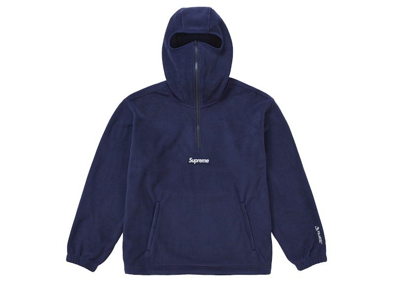 Supreme Polartec Face Mask Half Zip Hooded Sweatshirt Navy メンズ