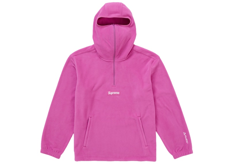 Supreme Polartec Face Mask Half Zip Hooded Sweatshirt Pink Men's