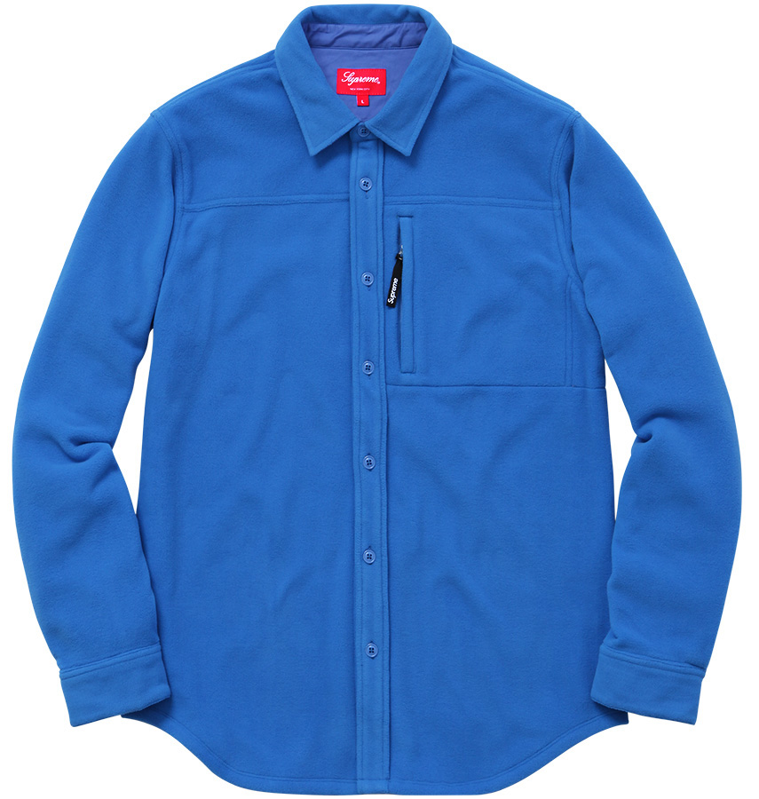 Supreme Polartec Fleece Shirt Blue - FW15 メンズ - JP
