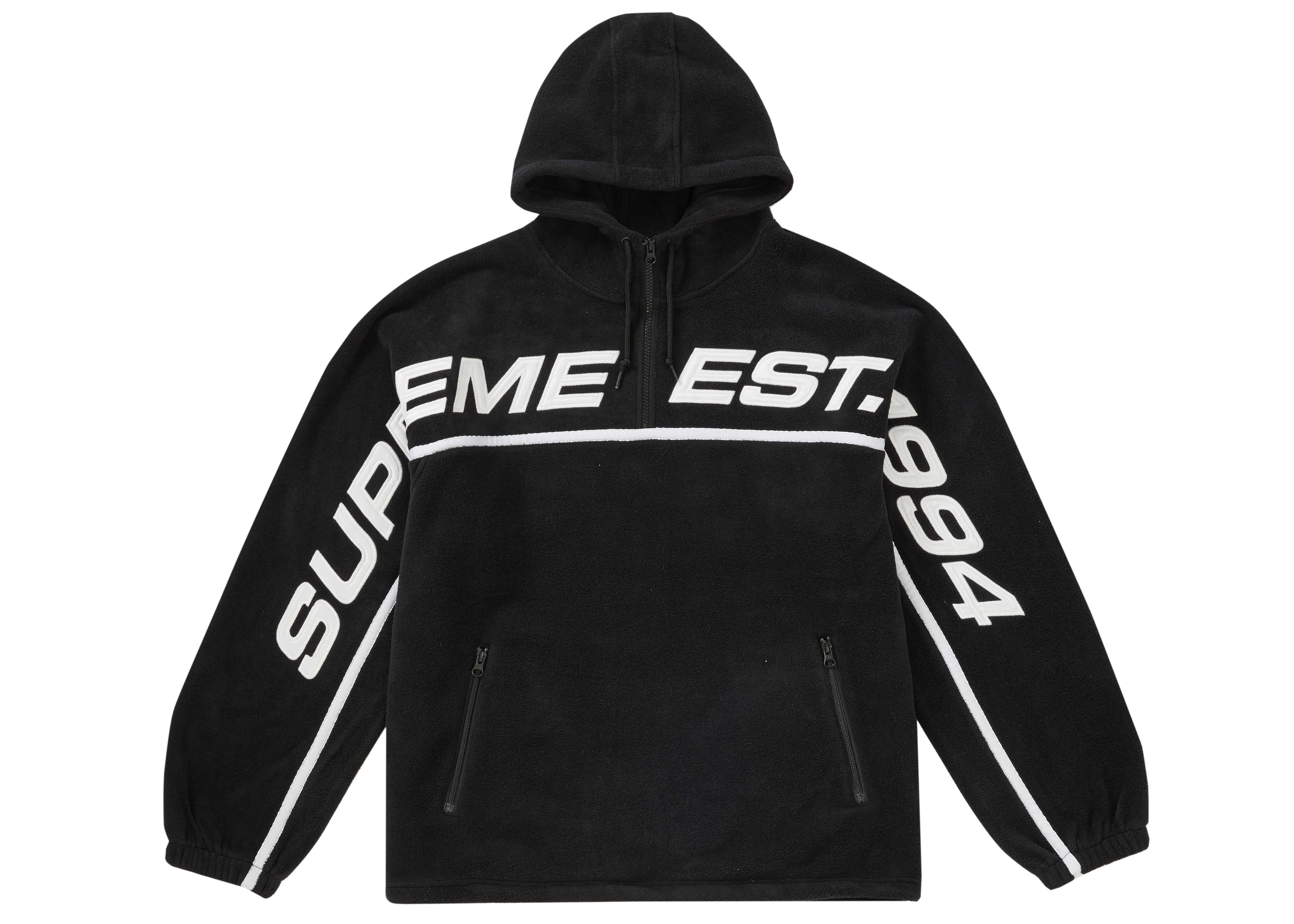 Supreme Polartec Half Zip Hooded Sweatshirt Black