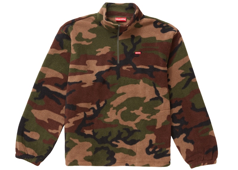 Supreme Polartec Half Zip Pullover Woodland Camo Men's - FW19 - GB