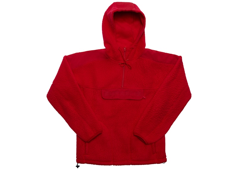 Supreme Polartec Hooded Half Zip Pullover Red Men's   FW   US