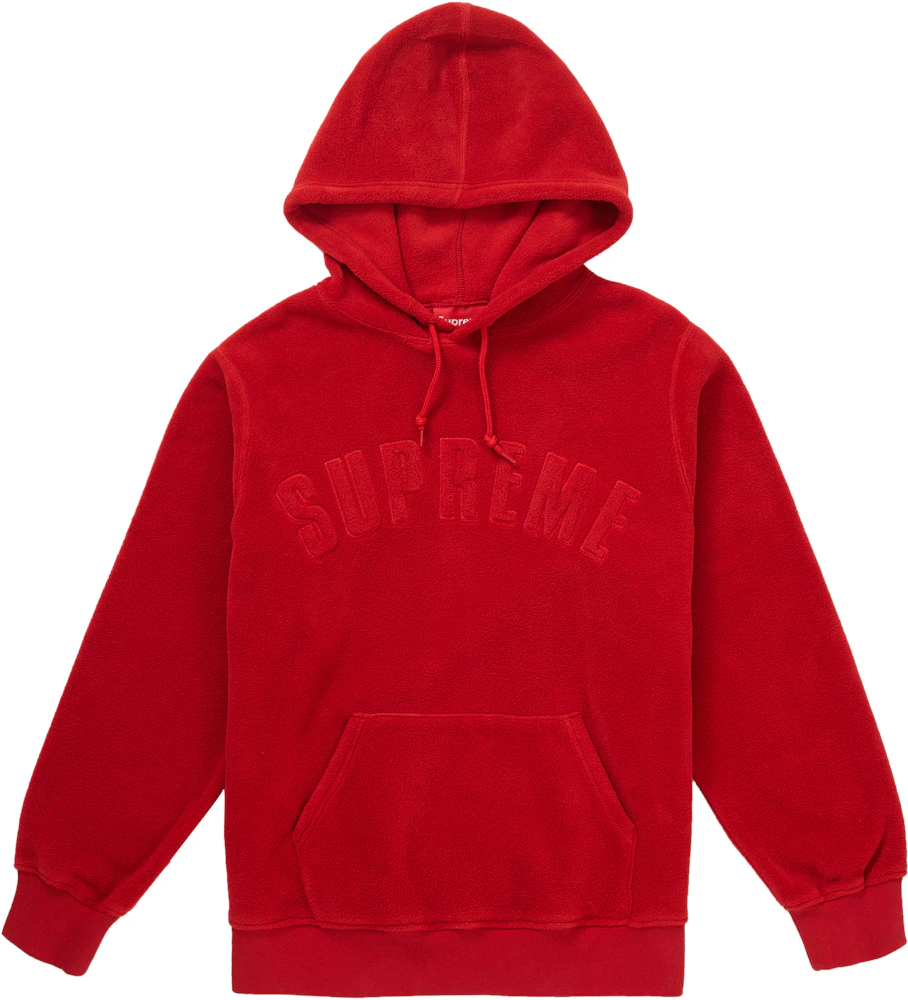 Supreme Polartec Hooded Sweatshirt (FW18) Red Men's - FW18 - GB