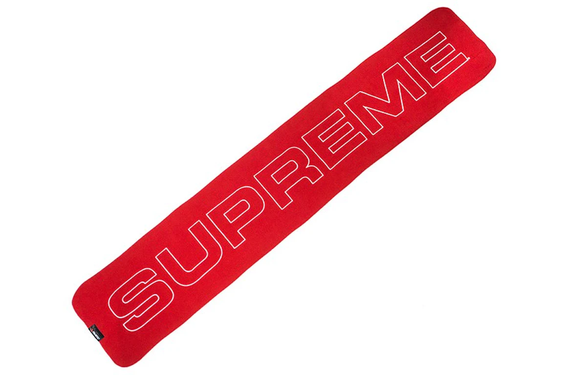 Supreme Polartec Logo Scarf Red