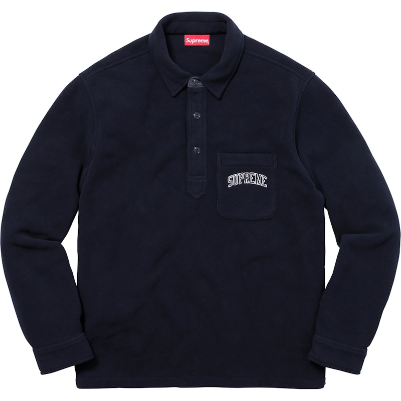 Supreme Polartec Pullover Shirt Navy Men's - FW17 - US