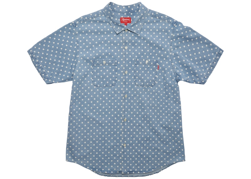 XL】バックロゴ Supreme Polka Dot Denim Shirt-