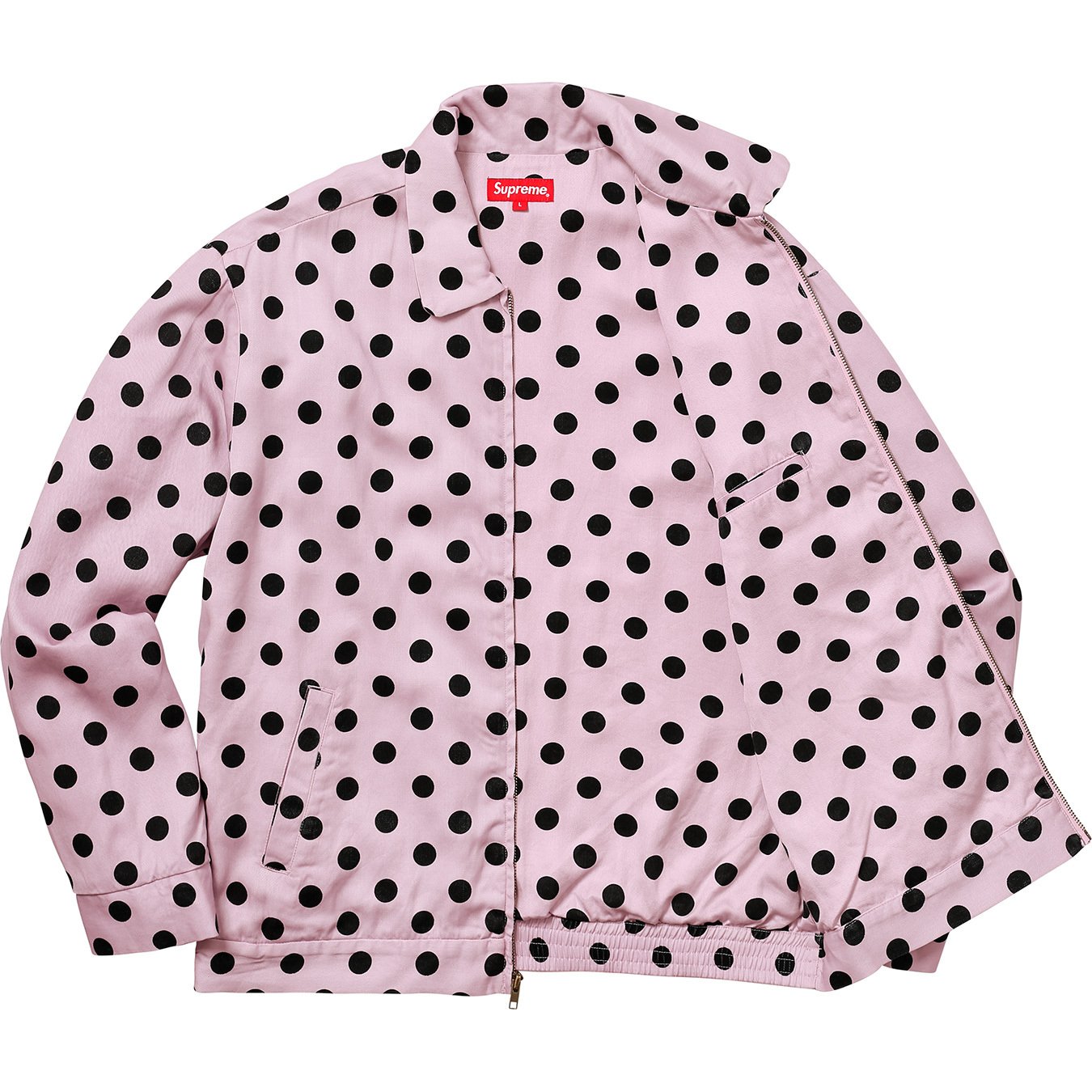Supreme Polka Dots Rayon Work Jacket Light Pink Men's - SS18 - US