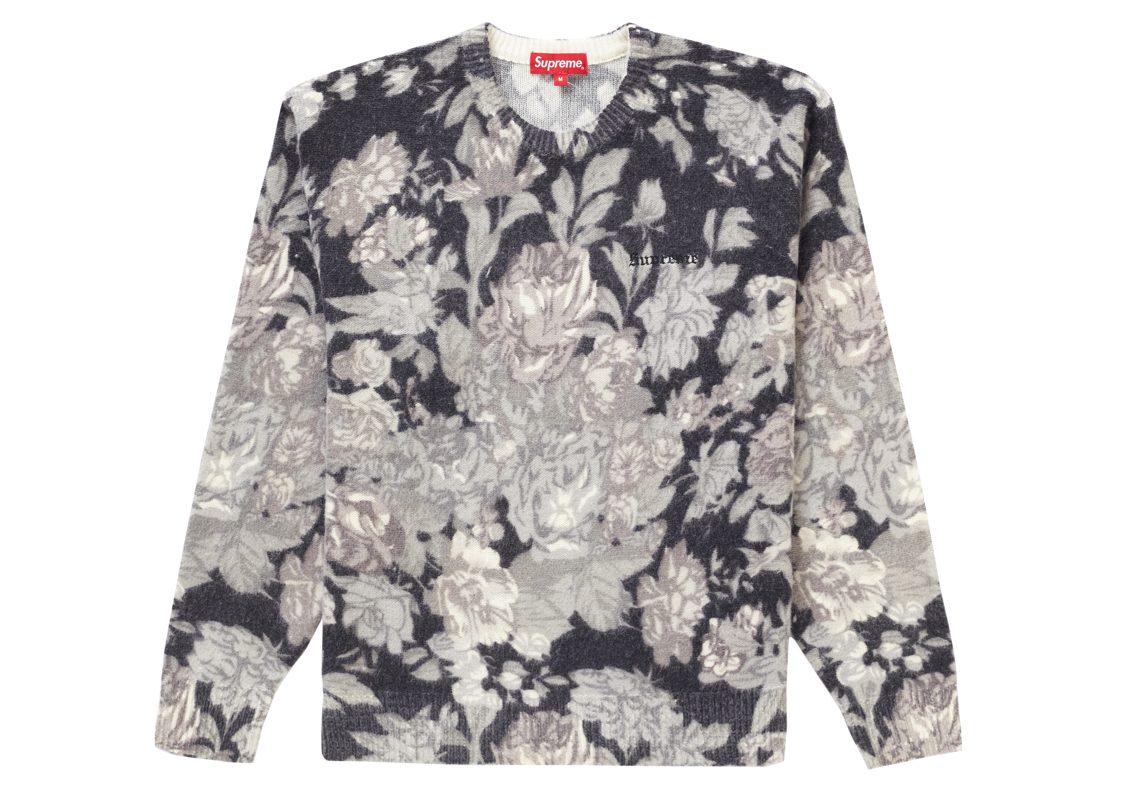 Supreme Printed Floral Angora Sweater Black Men's - SS19 - US
