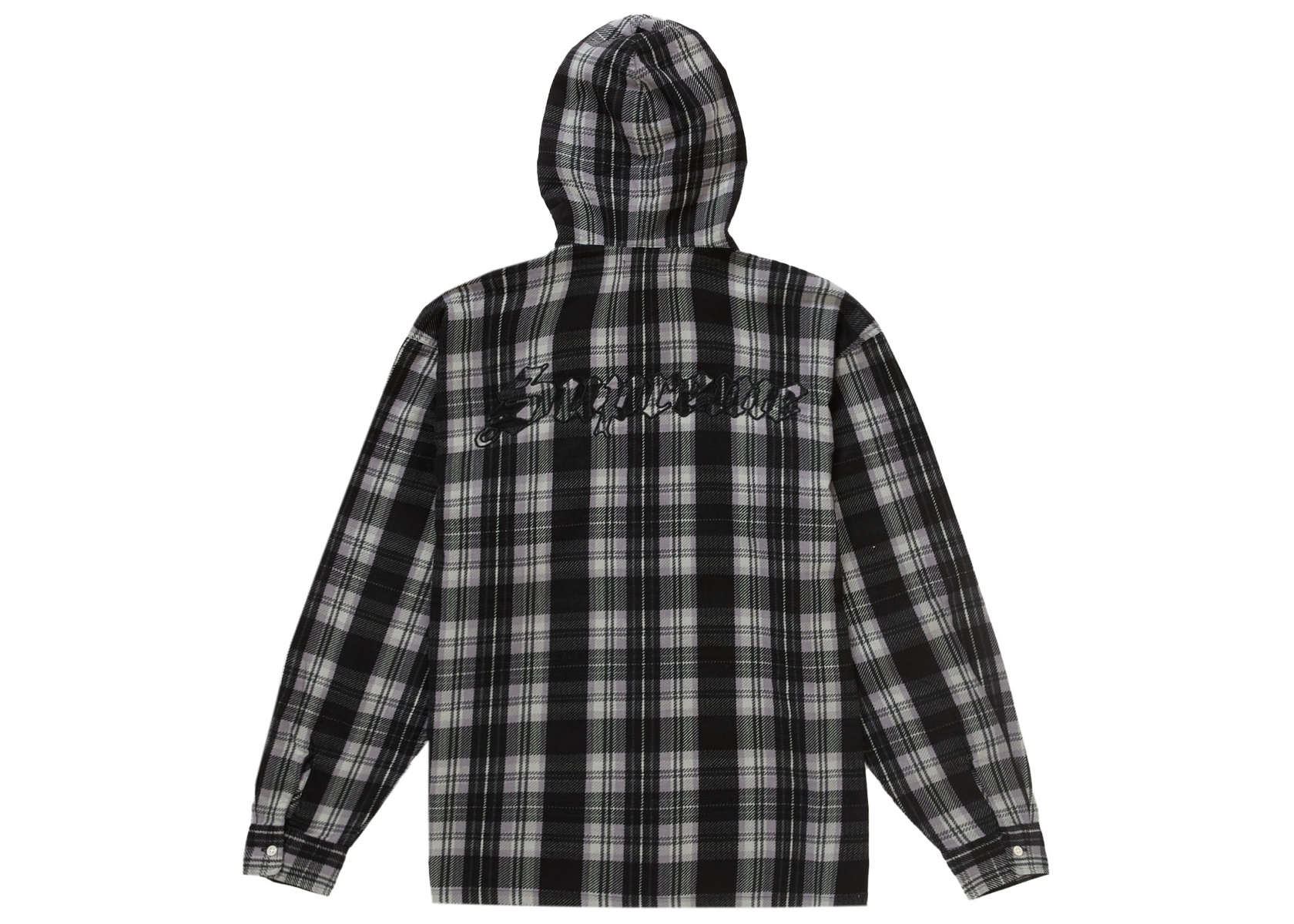 Supreme Printed Hooded Flannel Shirt Black Men's - SS24 - GB