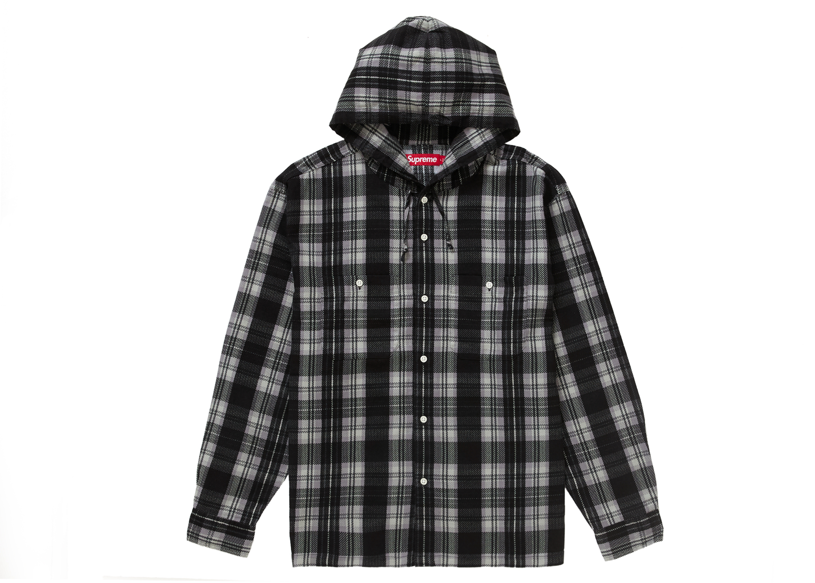Supreme Printed Hooded Flannel Shirt Black メンズ - SS24 - JP