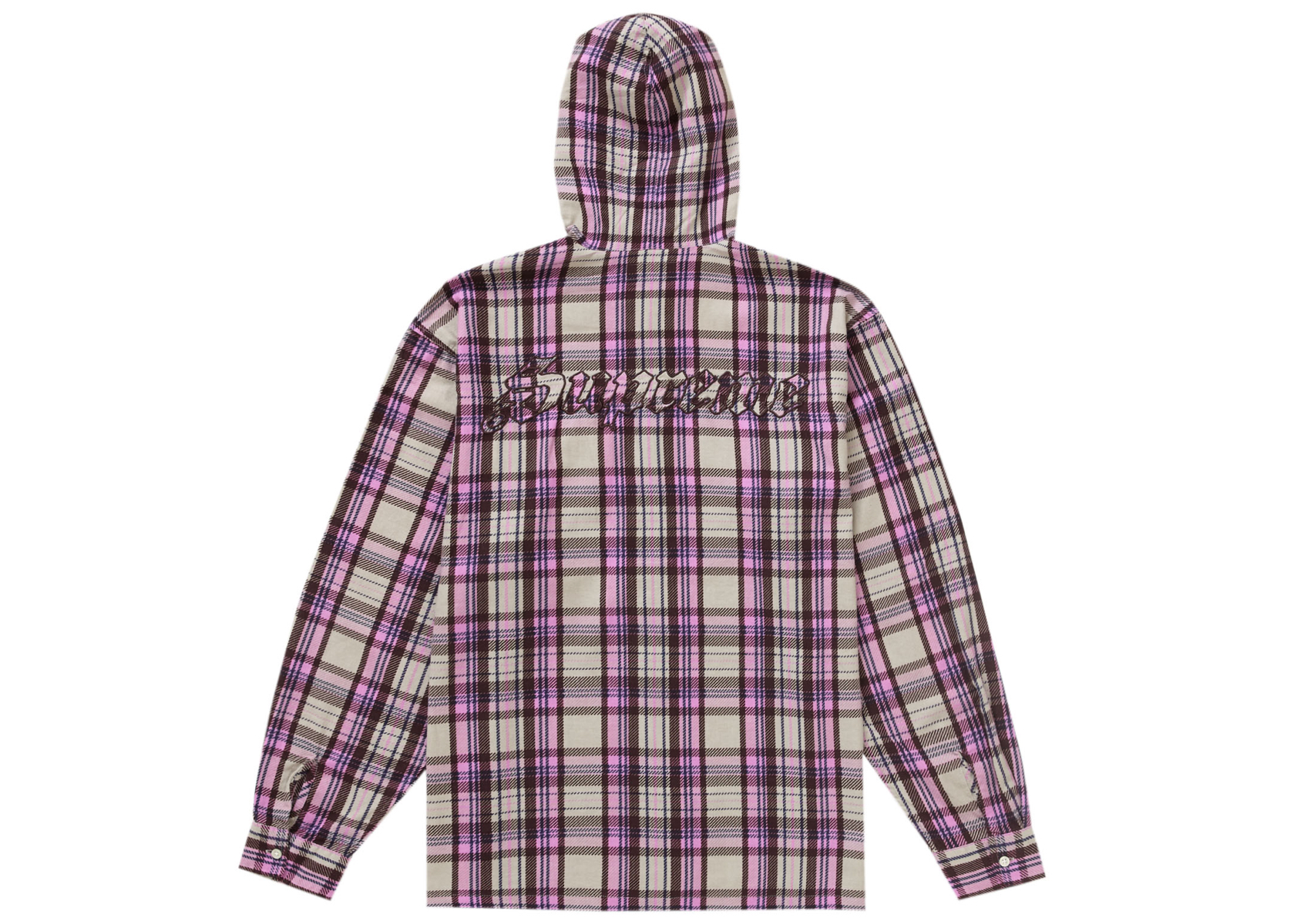 Supreme Printed Hooded Flannel Shirt Pink Hombre - SS24 - ES