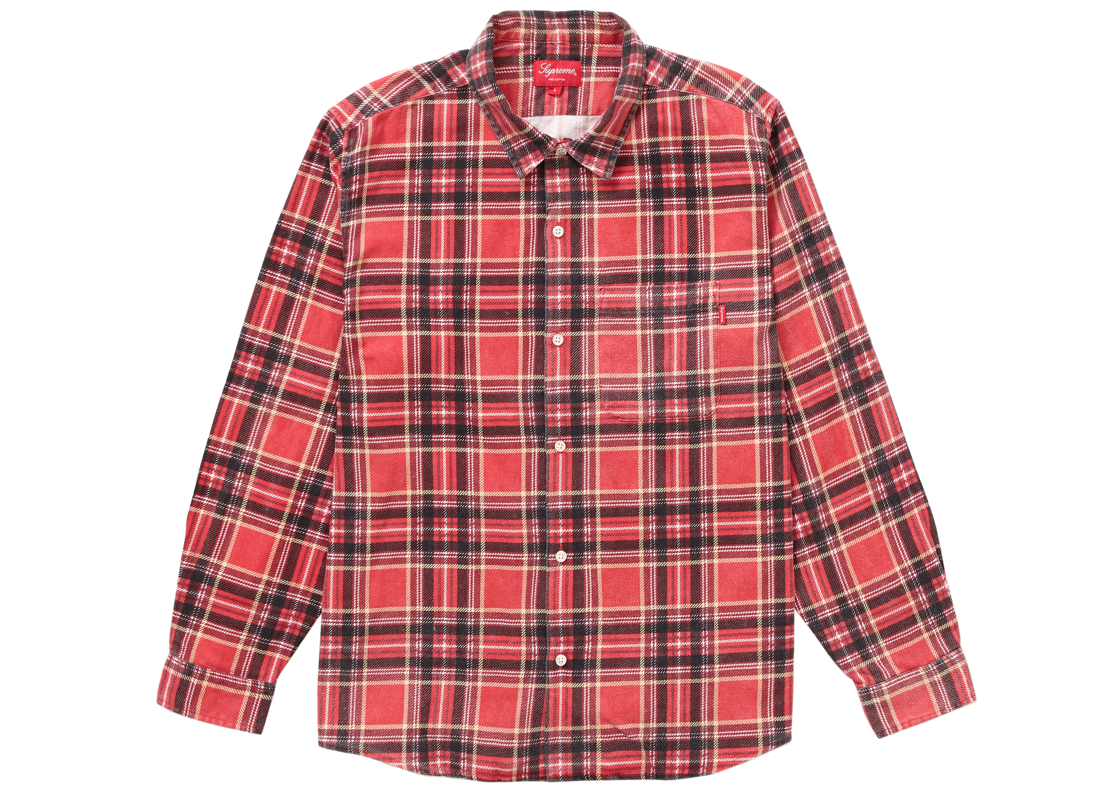 Supreme Printed Plaid Shirt Red メンズ - SS20 - JP
