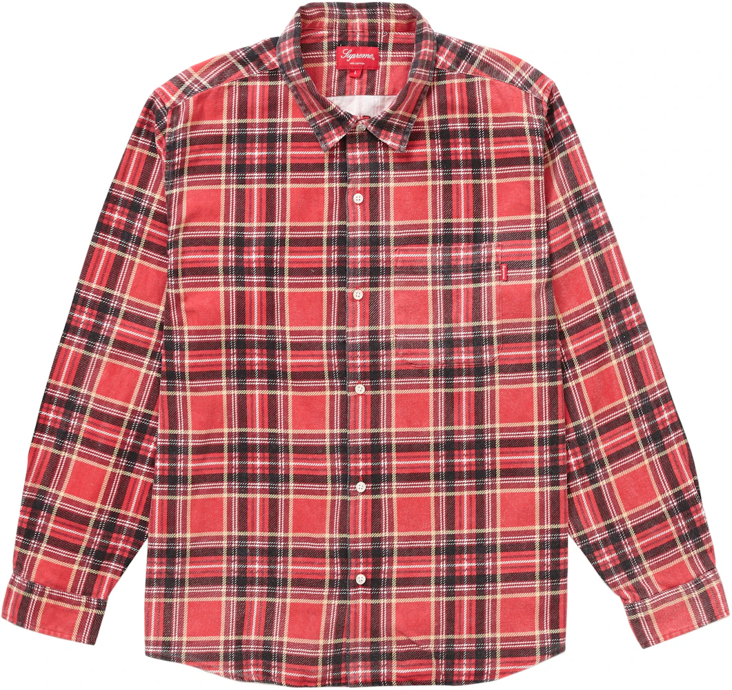 Supreme Printed Plaid Shirt Red Men's - SS20 - US