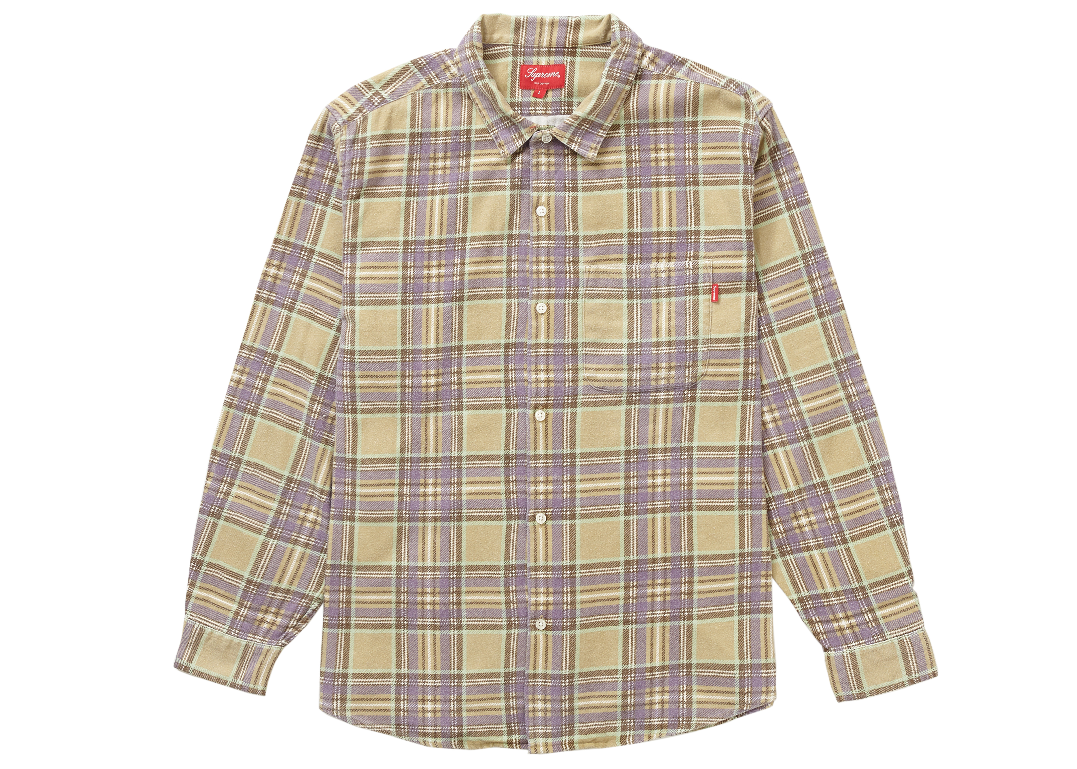 supreme printed plaid shirt 20ss flannel