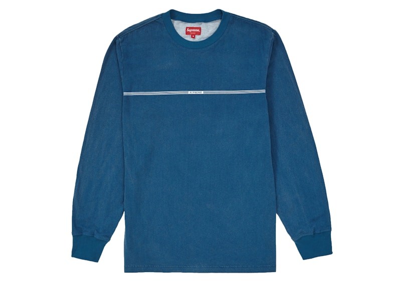 Supreme Printed Stripe L/S Top Blue - FW18 Men's - US