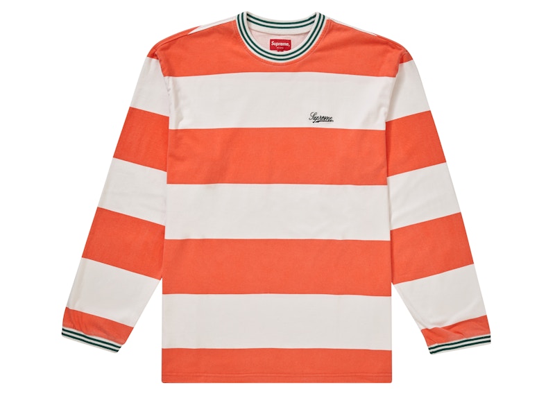 Supreme Printed Stripe L/S Top (FW19) Orange Men's - FW19 - US