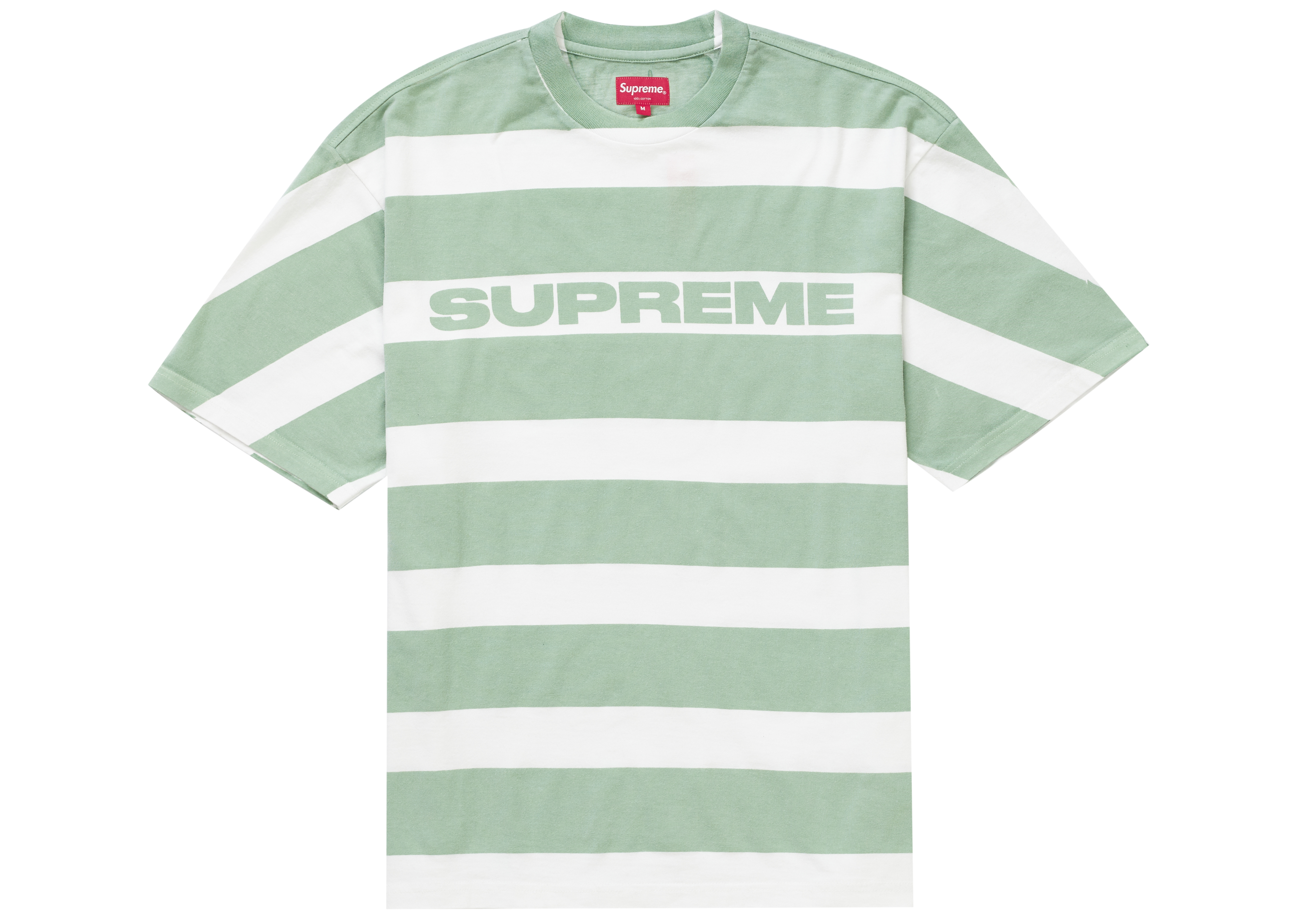 L Supreme Printed Stripe S/S Top Green