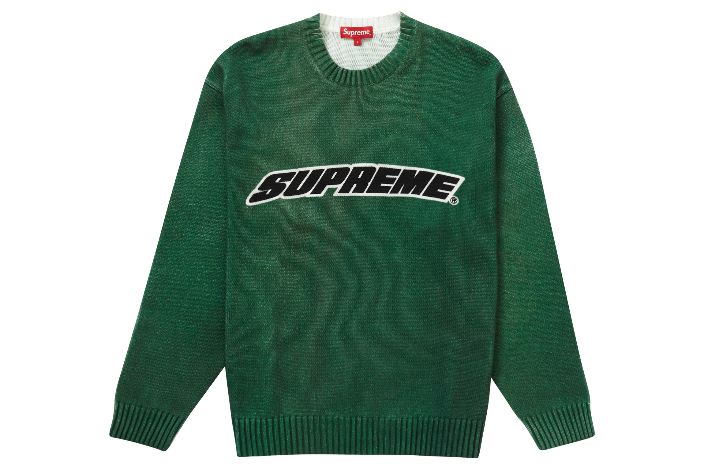 Supreme Printed Washed Sweater Olive M