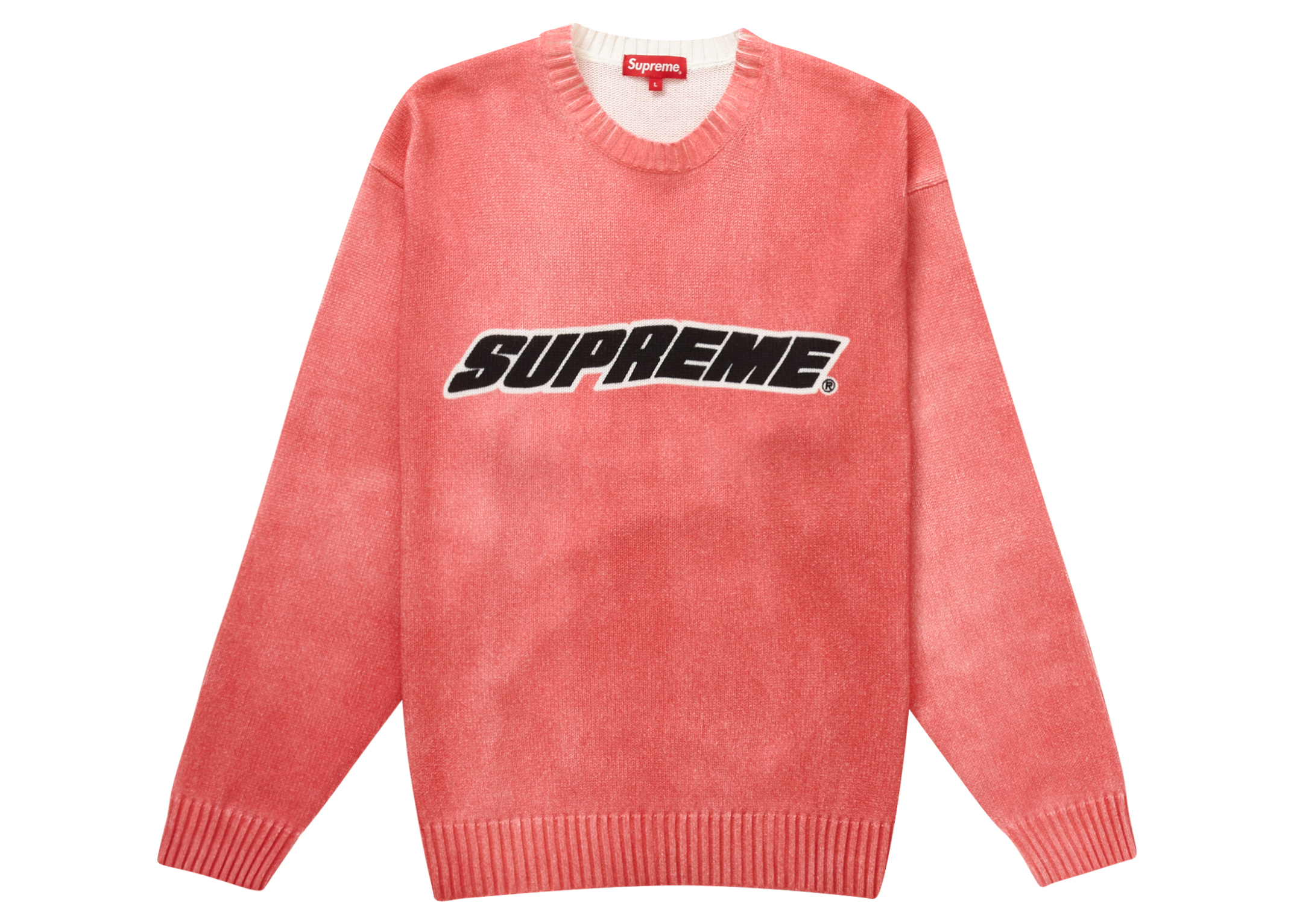 新品！Supreme Printed Washed Sweater pink L | labiela.com