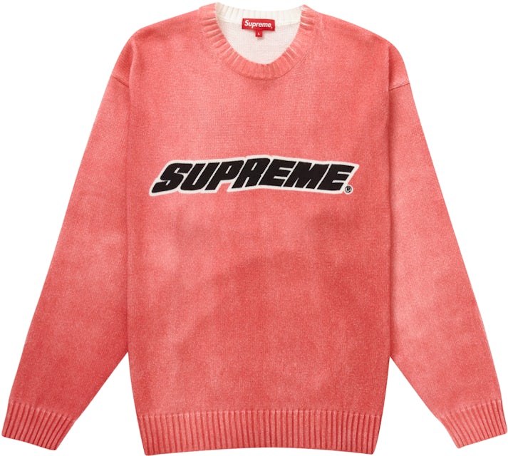 Supreme Printed Washed Sweater Navy