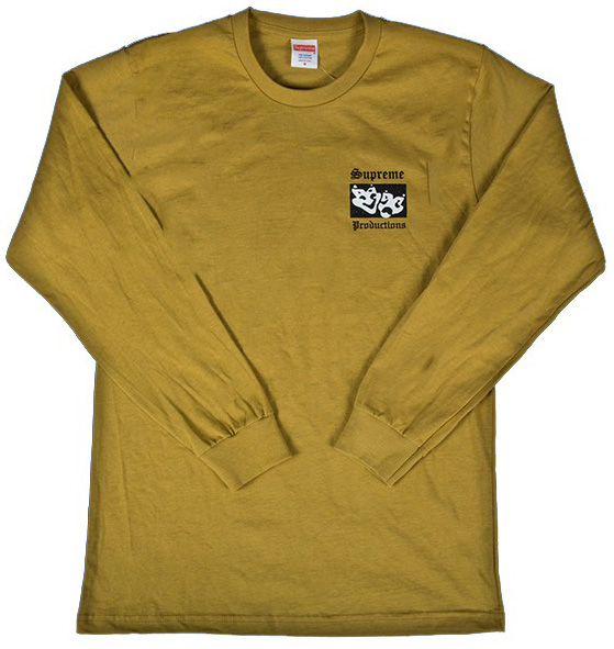 Supreme Productions Long Sleeve Tee Gold 남성 - SS16 - KR