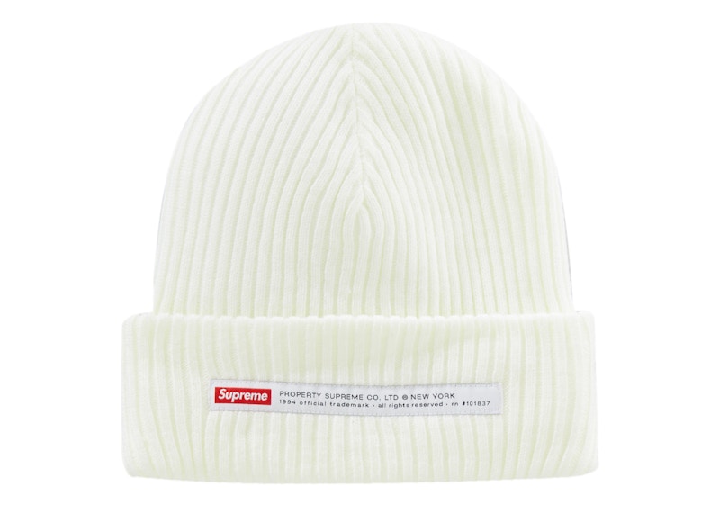 Supreme Property Label Beanie White - FW22 - JP