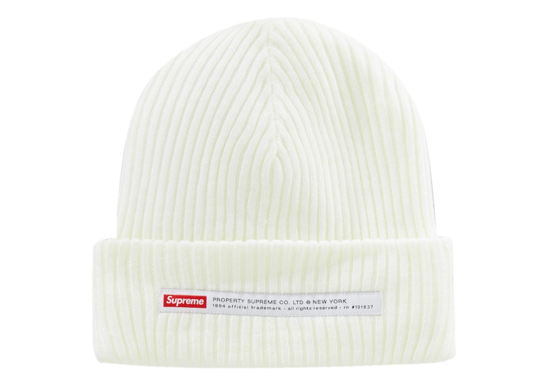 Pre-owned Supreme Property Label Beanie White