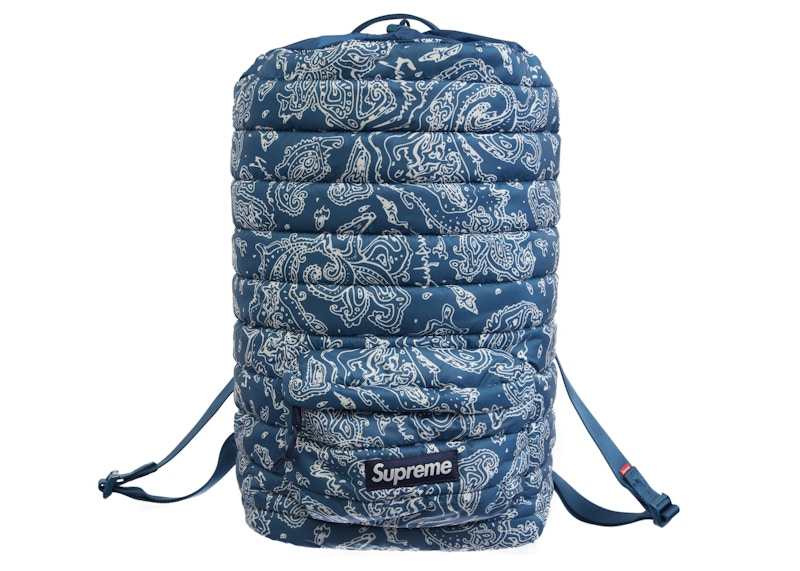 【新品】Supreme Puffer Backpack Blue Paisley